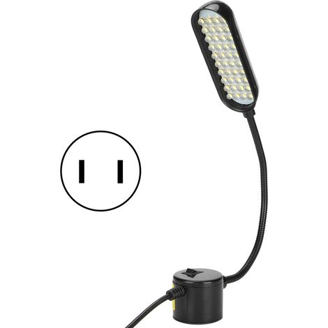 Lampe de machine à coudre avec LED, flexible orientable 360°, base aimantée, outil d'éclairage pour travail de couture, prise US. (1/5)