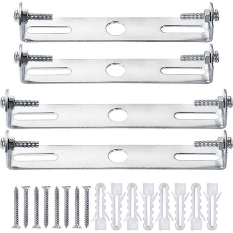 Ersandy – Pack de 4 supports d'éclairage en acier au carbone – Rosace plafond universelle – Fixation robuste avec vis et écrous