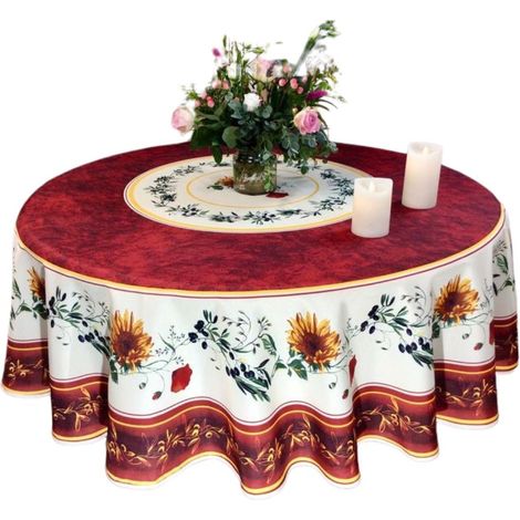 Nappe de Table Anti-Tâches Motif Terracotta Beige 100% Polyester (1/3)