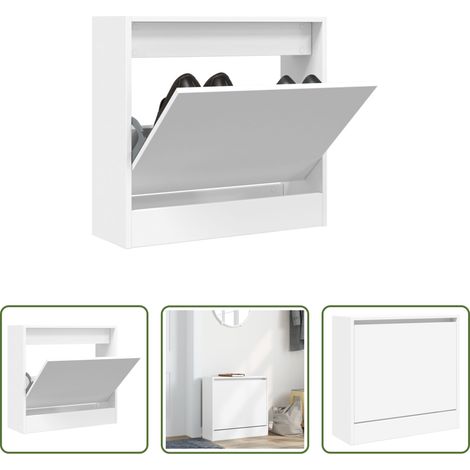 Schuhschrank Weiß -  Schuhschrank Weiß 60x21x57 cm Holzwerkstoff (1/5)