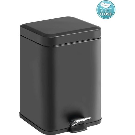 Sapho Gedy Badaccessoires - Mülleimer 5 l, Soft Close, schwarz matt 230914 (1/3)