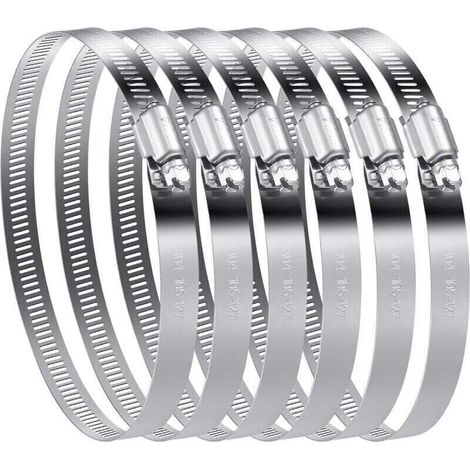 Lot de 6 Colliers de Serrage Tuyau en Acier Inoxydable 304 Réglables (105-127 mm) - Idéaux pour Tuyaux d'Eau, Réservoirs de Gaz et Tubes Automobiles (1/4)