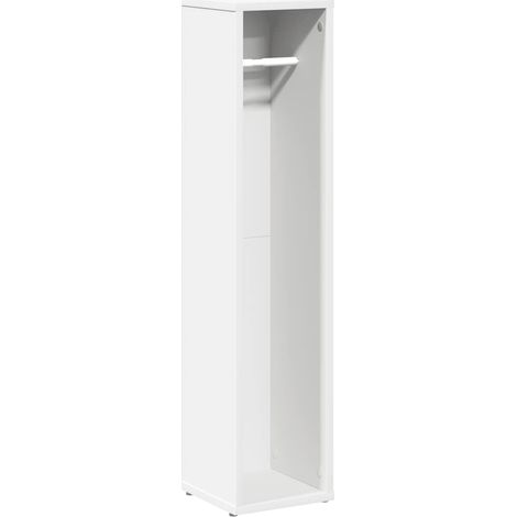 Meuble de salle de bain avec porte-rouleau blanc 20,5x20x90 cm
