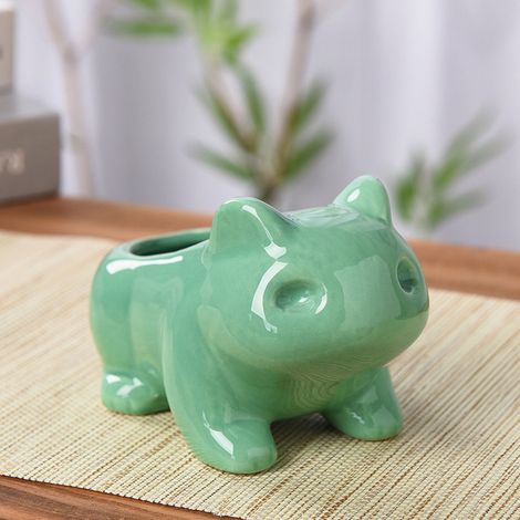 Pot de fleurs à faire soi-même 1PCS, jolis pots en céramique, vase décoratif en céramique pour la maison, vert (1/5)