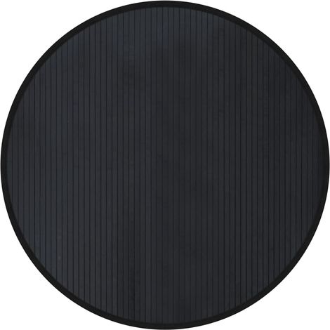 Alfombra redonda bambú negro 100 cm vidaXL (1/5)