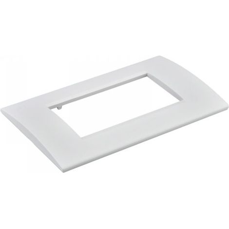 Placca Plastica Quadrata MBL 4M Bianco Compatibile Bticino Living BLN89401