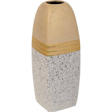 Jarrón de cerámica dorado 11,5x11,5x31 (1/5)