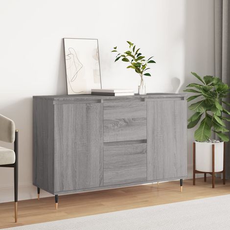 Aparador de madera de ingeniería gris Sonoma 101,5x35x70 cm vidaXL