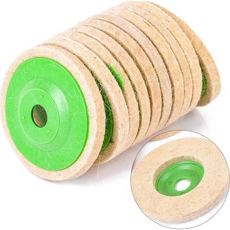 Disque de polissage en feutre de laine 5 pièces pour meuleuse d'angle (1/4)