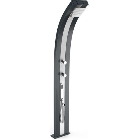 Doccia da Esterno Giardino Miscelatore e Doccetta Mobile Arkema Dada Fascia Inox Grigio Antracite (1/5)