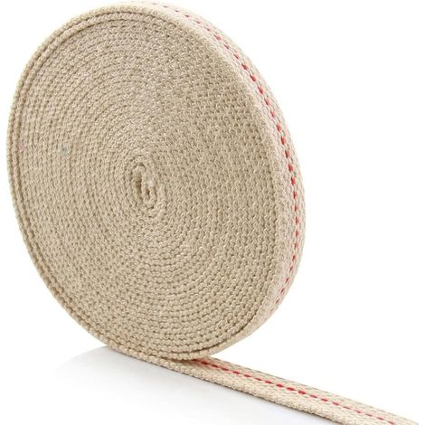 Mèche Lampe à Pétrole en Coton - 1 Pièce - Coton Naturel Tressé - Absorption Optimale et Flamme Stable - Pour Lampes à Huile Intérieur Extérieur - 1,2 cm x 5 m Blanc (1/5)