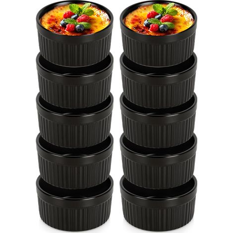 Schwarze Porzellan-Backschüsseln 260 ml 10 Stück. (1/5)