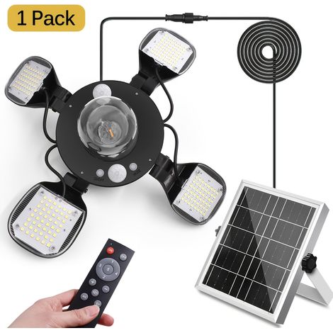 Suspension solaire à 192 LED, éclairage extérieur pour abri de jardin avec détecteur de présence, lampe de travail intérieure (1/5)