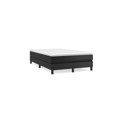 Sommier à lattes de lit matelas Noir 120x200 Similicuir (1/5)