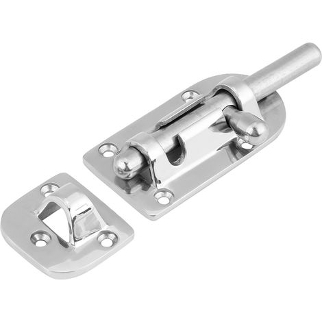 Verrou coulissant inox 110mm pour porte hublot bateau marine, loquet à barillet acier inoxydable (1/5)
