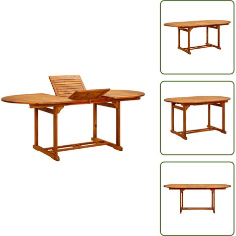 Tavolo pieghevole - vidaXL Tavolo da Giardino (150-200)x100x75 cm in Legno di Acacia - Tavolo da terrazza