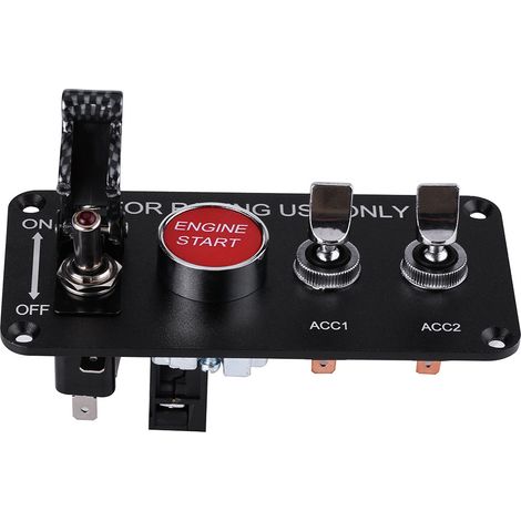 Interrupteur à clé 12V 4 positions, panneau de démarrage moteur avec bouton poussoir pour voiture de course (1/5)