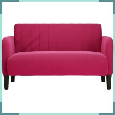 4100591 Canapé causeuse rouge bordeaux 109 cm velours (1/5)