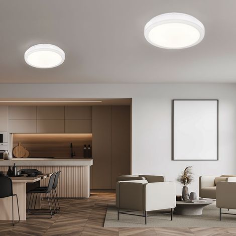 Plafoniera da cucina lampada da soggiorno lampada da sala da pranzo lampada da soffitto a LED marmorizzata bianca, 12W 1150lm bianco caldo, PxH 33,5 x 9,5 cm, set di 2 (1/5)