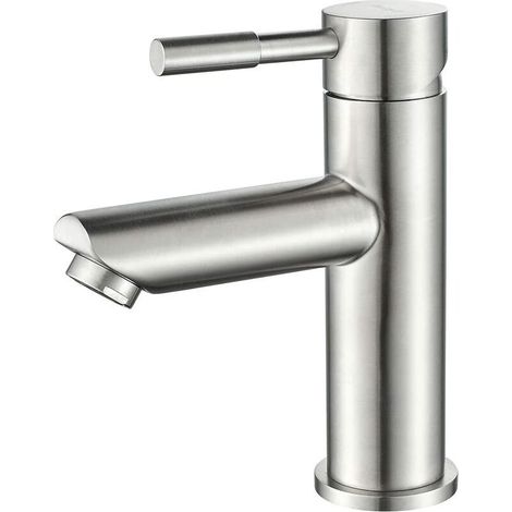 Mitigeur de Salle de Bains, Robinet de Lavabo Monocommande, Acier Inoxydable, Gris (1/5)