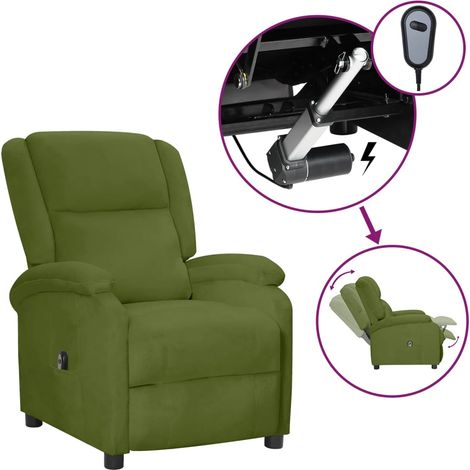 Fauteuil inclinable électrique Fauteuil Relax - Fauteuil Salon Vert clair Velours BV399078 - BonneVie (1/5)