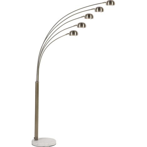 Lámpara de pie metal cromado dorado 210 cm 5 brazos arco orientable moderno Flinders (1/5)