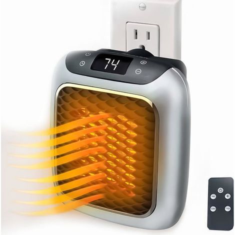 Chauffage soufflant intelligent en céramique 800 W, chauffage électrique avec prise murale, avec thermostat à distance (1/5)