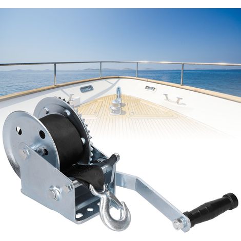 Treuil manuel robuste 1200LBS avec sangle 8M pour remorque et bateau