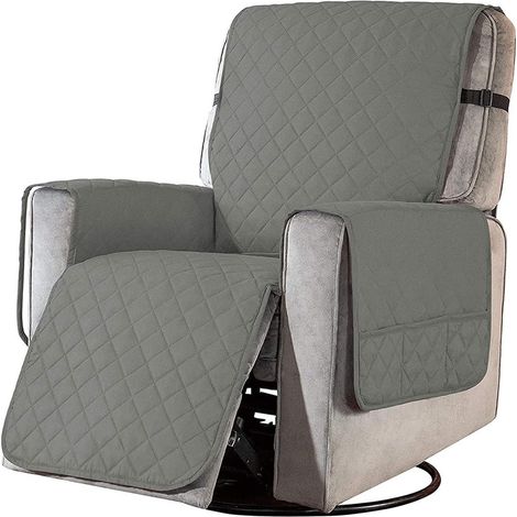 Housse de Fauteuil Relax avec Poche, Couverture de Chaise Canapé Relax, Applicable à Protection Canape Anti-Rayures Chien et Chat, Housse Canapé Imperméable - Gris clair S (1/5)