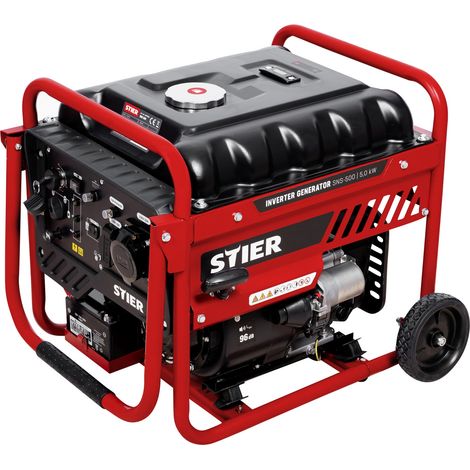 STIER Inverter Stromerzeuger SNS-500 5,0 kW 75 dB(A), Stromgerenator Benzin, Notstrommaggregat, wartungsarm, für den Außenbereich, zum Laden von Batterien geeignet, kompakt (1/5)