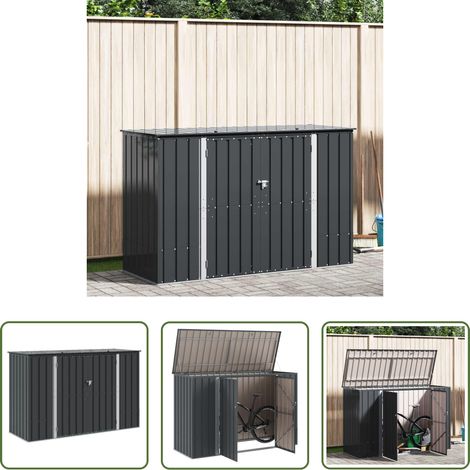 Rangement extérieur - Boîte de Rangement de Jardin Noir 214 x 82 x 132 cm Acier (1/5)