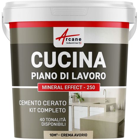 Microcemento cucina: per piano di lavoro e pavimento della cucina - 10 m² (in 2 strati) Crema Avorio - ARCANE INDUSTRIES