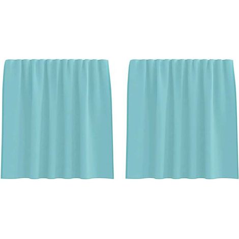 Rideaux transparents avec housses pour tringle, 2 pièces par paquet, turquoise. (1/5)
