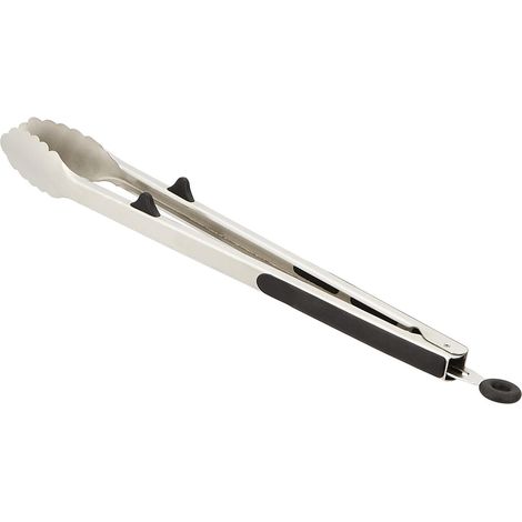 Pince de cuisine en acier inoxydable , grip antidérapant, noir, 40,64 cm (1/5)
