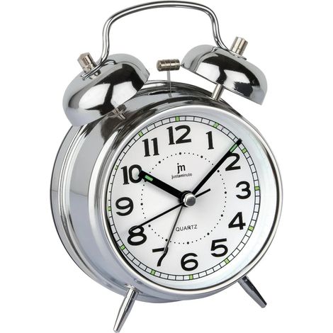Lowell Justaminute JA7041C despertador Reloj despertador analógico Plata, Blanco