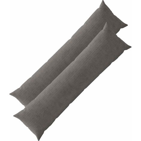 Irovami Lot de 2 housses de coussin, gris foncé, velours côtelé, 40x145 cm (1/5)