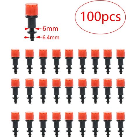 (100 pièces) Buse d'irrigation de jardin 4/7 mm, goutteur réglable, arroseur, système d'irrigation goutte à goutte pour plantes en pot (1/5)