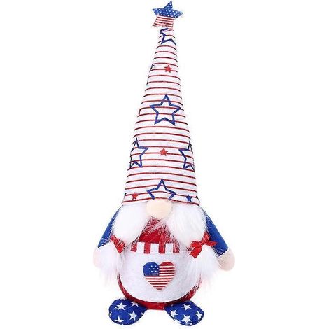 Unabhängigkeitstags-Gnom-Herz-Stern-Veteranentag-Nisse-Tomte-Geschenke 4. Juli Typ B