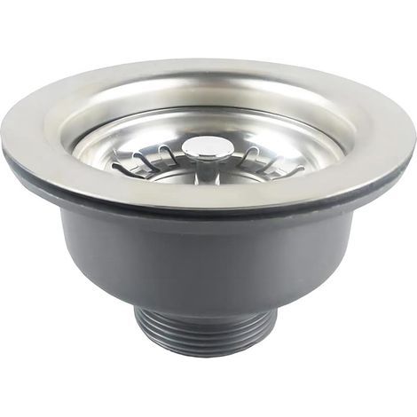 Bonde d'évier en acier inoxydable Qrity sans panier de trop-plein 110 mm, ABS en acier inoxydable, DrainPanier (1/5)