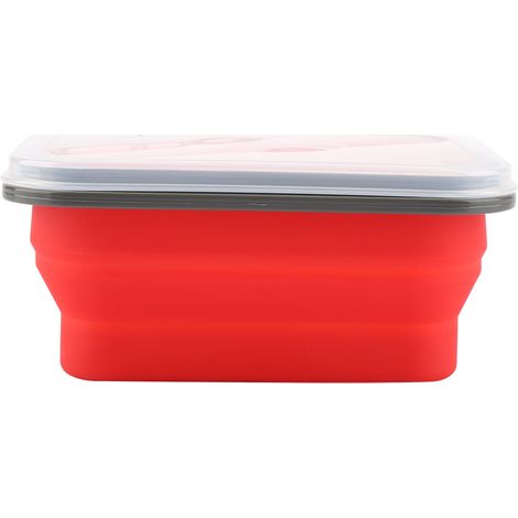 Faltbare Silikon-Lunchbox (600 ml), tragbarer Lebensmittelbehälter, blau (1/5)