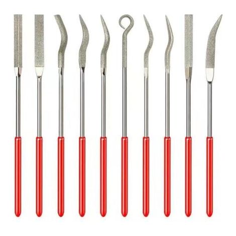 10 limes irrégulières, outils de sculpture et de meulage pour le travail du bois, limes plates, limes d'ébavurage, limes de polissage, limes à main, outils d'artisanat de bijoux