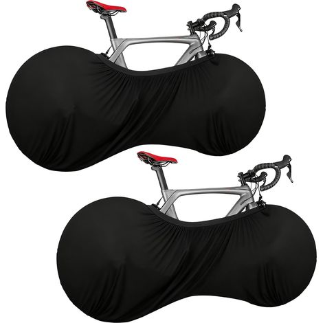 2 PièCes Bache Velo Exterieur Noire, Housse Velo Exterieur Protection, Housse de Protection extensible pour vélo, Housser de vélo lavable, pour Vélo de Route et VTT, Couvre (1/5)