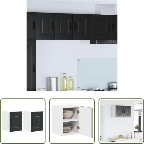 Holzschrank - Küchenschrank mit Speicher Kalmar 2 pcs Schwarz 30 x 31 x 40 cm (1/5)