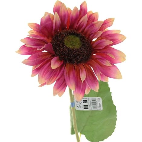 EVERLANDS Sonnenblume Harlekin Rosa & Creme Ø 16 cm 74 cm - Kunstblumen (1/3)