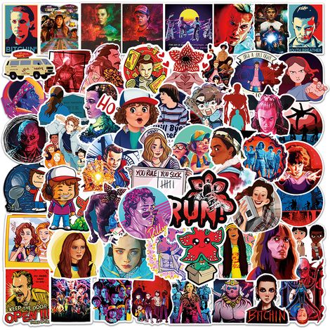 100 Autocollants Imperméables pour Téléphone, Ordinateur Portable, Gourde, Valise, Casque, Skateboard, Moto - 100 Pièces (1/5)