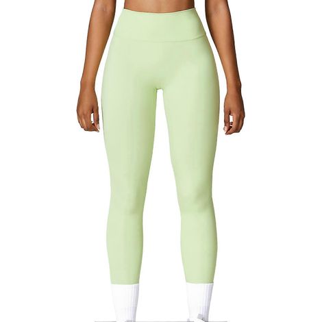 Leggings taille haute pour femme, effet push-up, pantalon de yoga, couleur unie, séchage rapide, élastique, pantalon long de sport, vert, taille S (1/4)