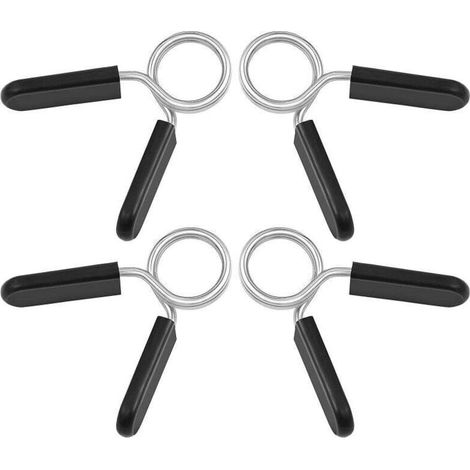 Wakauto 4-teilige Hantelklemmen, federbelastete Hantelklemmen, geeignet für Standard-28-mm-Hantelstangen mit glatter Oberfläche.