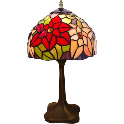Lampe de table Tiffany avec base de forme série Güell D-20cm
