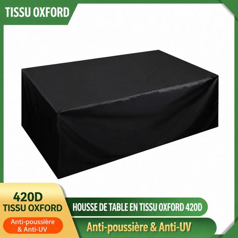 Housse Protection Table Jardin Rectangulaire Oxford 420D Noir 30 × 30 × 5 cm 1,25 kg – Livraison gratuite (1/5)