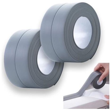 2 pièces Ruban d'étanchéité auto-adhésif,ruban imperméable, ruban d'étanchéité auto-adhésif, Ruban d'étanchéit,cuisine, toilettes baignoire ruban d'étanchéité pour joint d'écart (1/5)